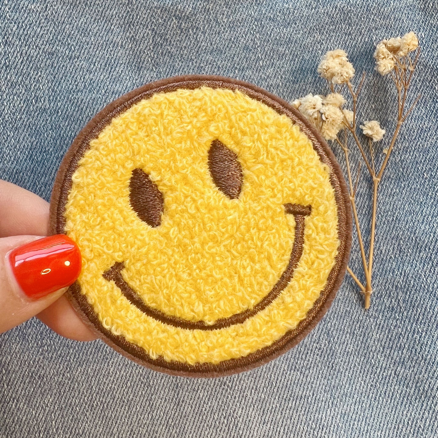 Smiley Chenille Patch