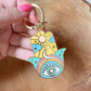 Hamsa Enamel Keychain