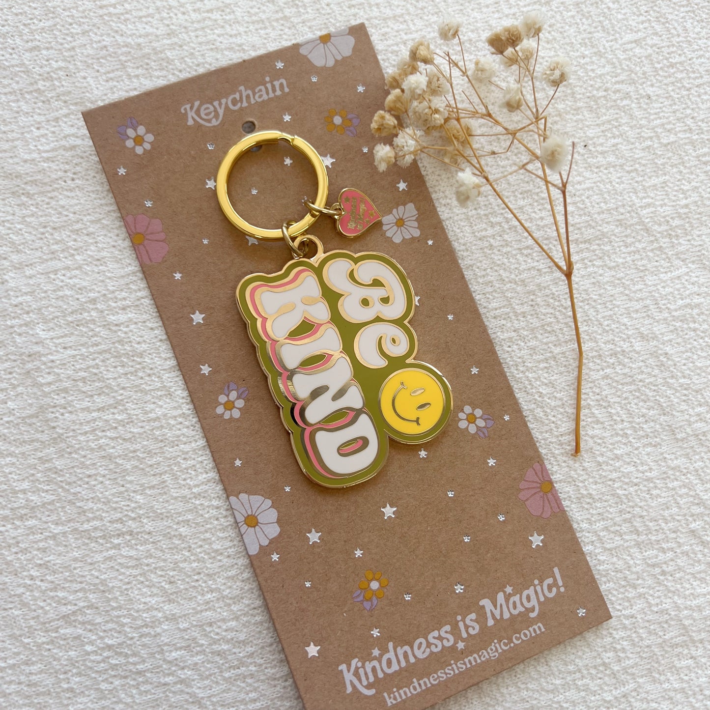 Be Kind Smiley Keychain