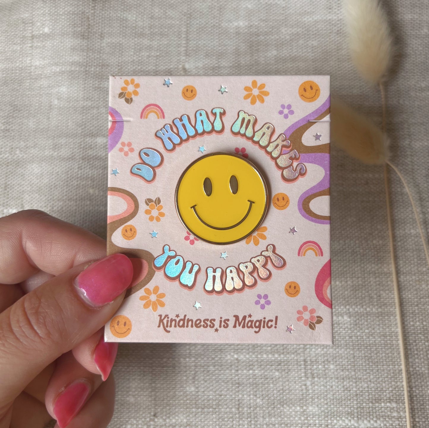 Smiley Enamel Pin