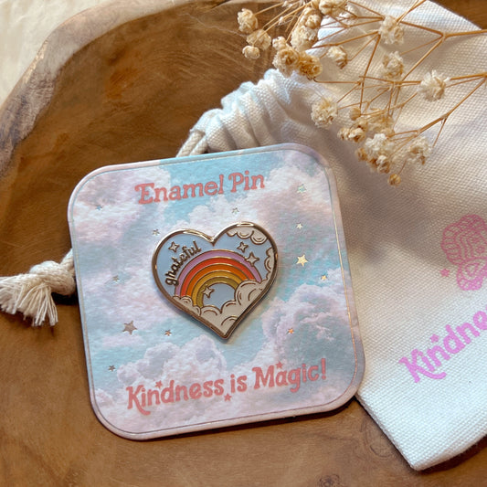 Inspirational Rainbow Heart Enamel Pin - ALL SAYINGS