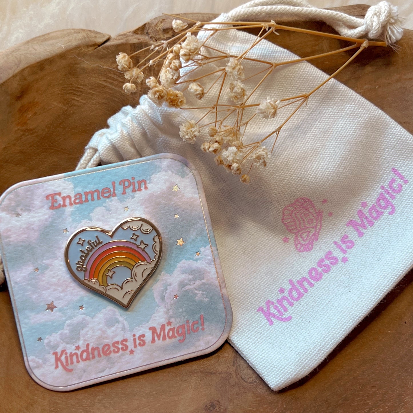 Inspirational Rainbow Heart Enamel Pin - ALL SAYINGS