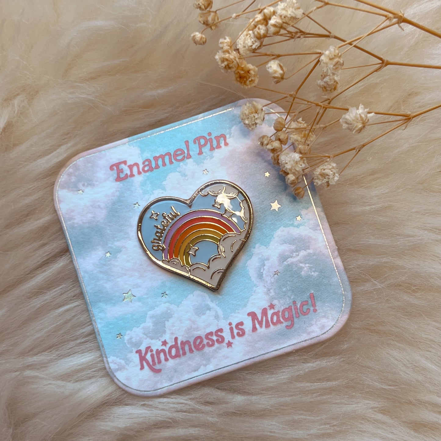 Inspirational Rainbow Heart Enamel Pin - ALL SAYINGS