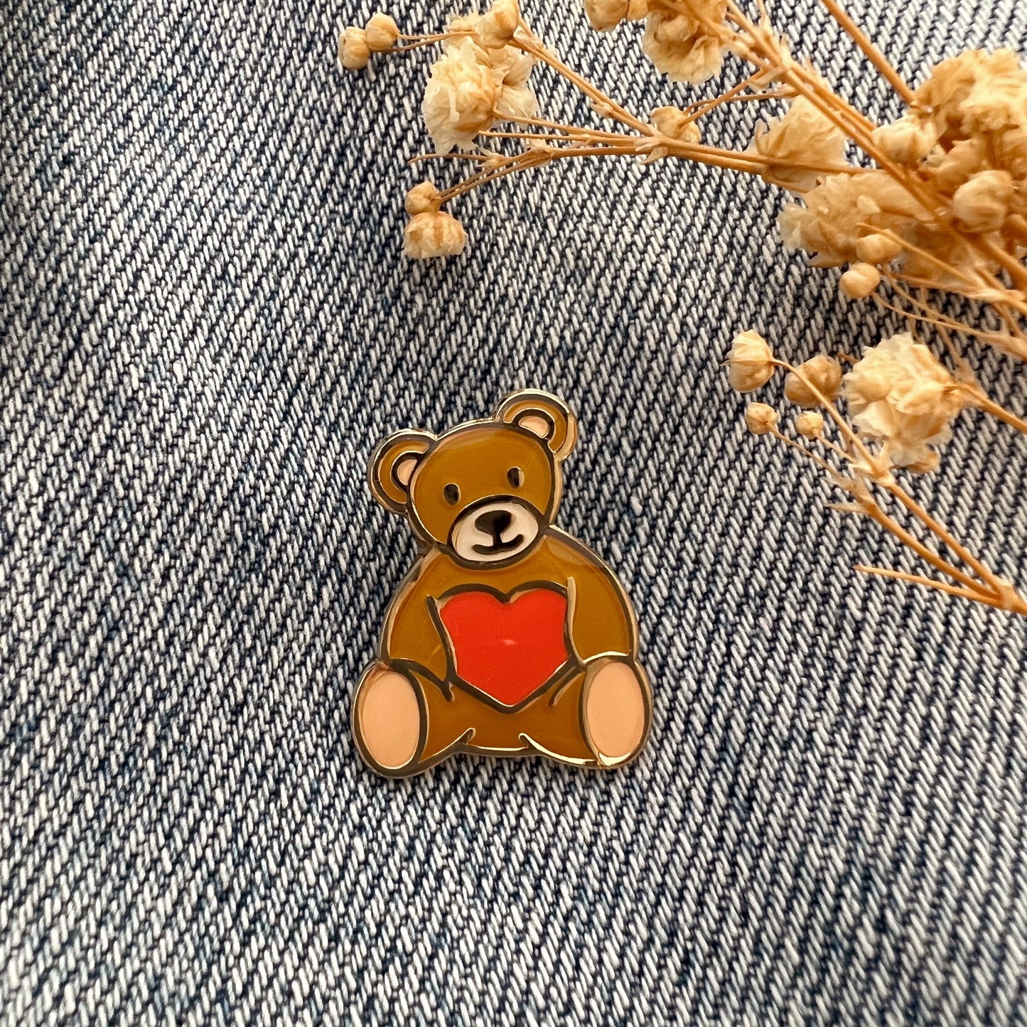 Teddy Bear "Sending Hugs" Enamel Pin