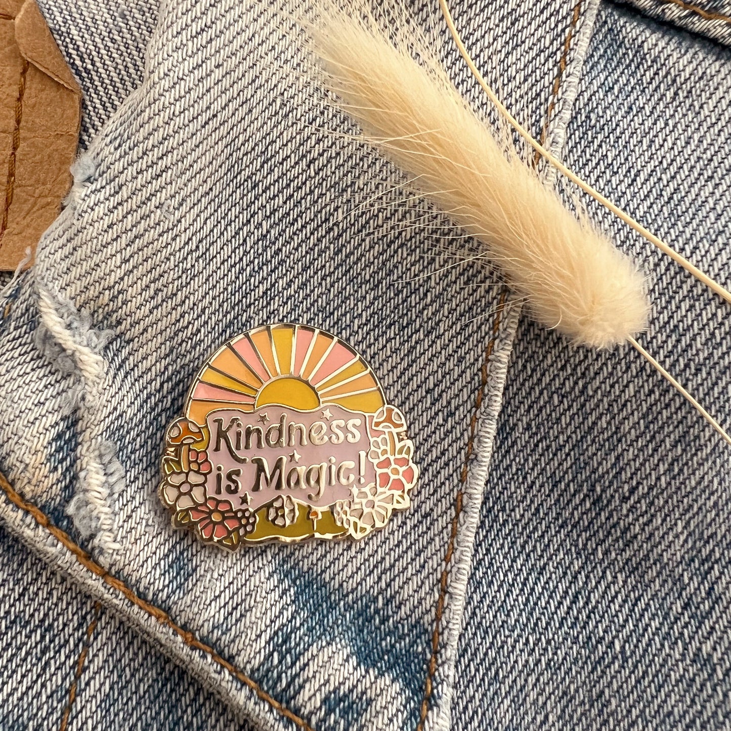 Kindness is Magic Sun Enamel Pin