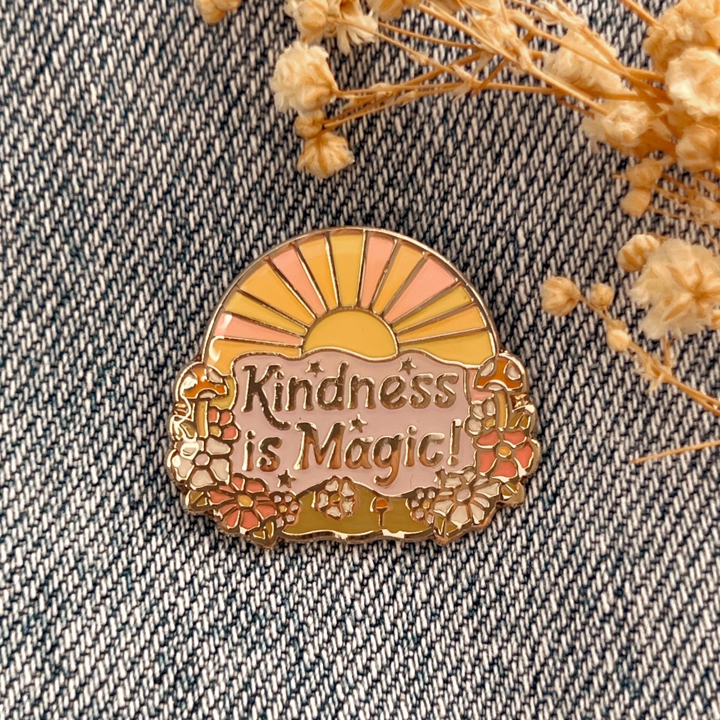 Kindness is Magic Sun Enamel Pin