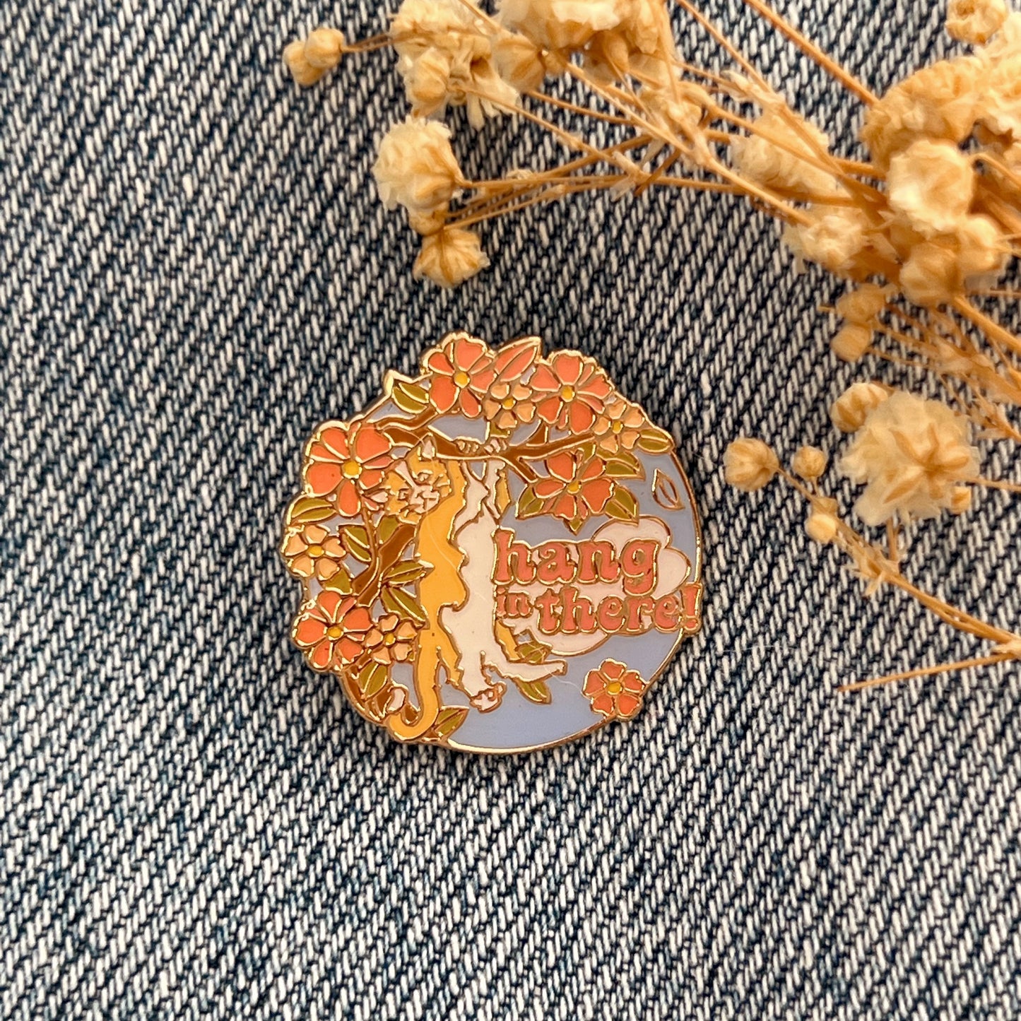 Hang in There Kitten Enamel Pin