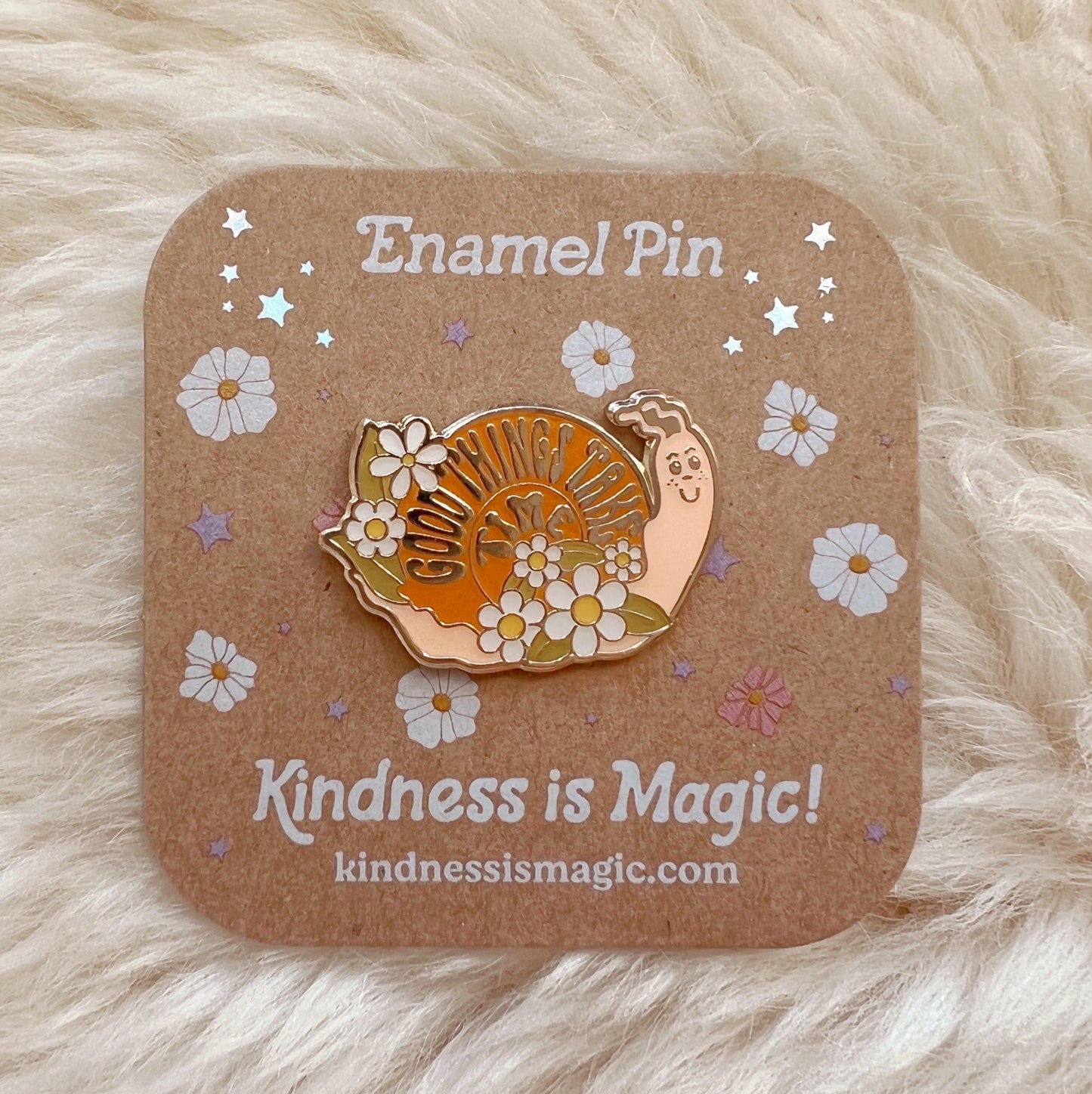 Good Things Take Time Snail Enamel Pin