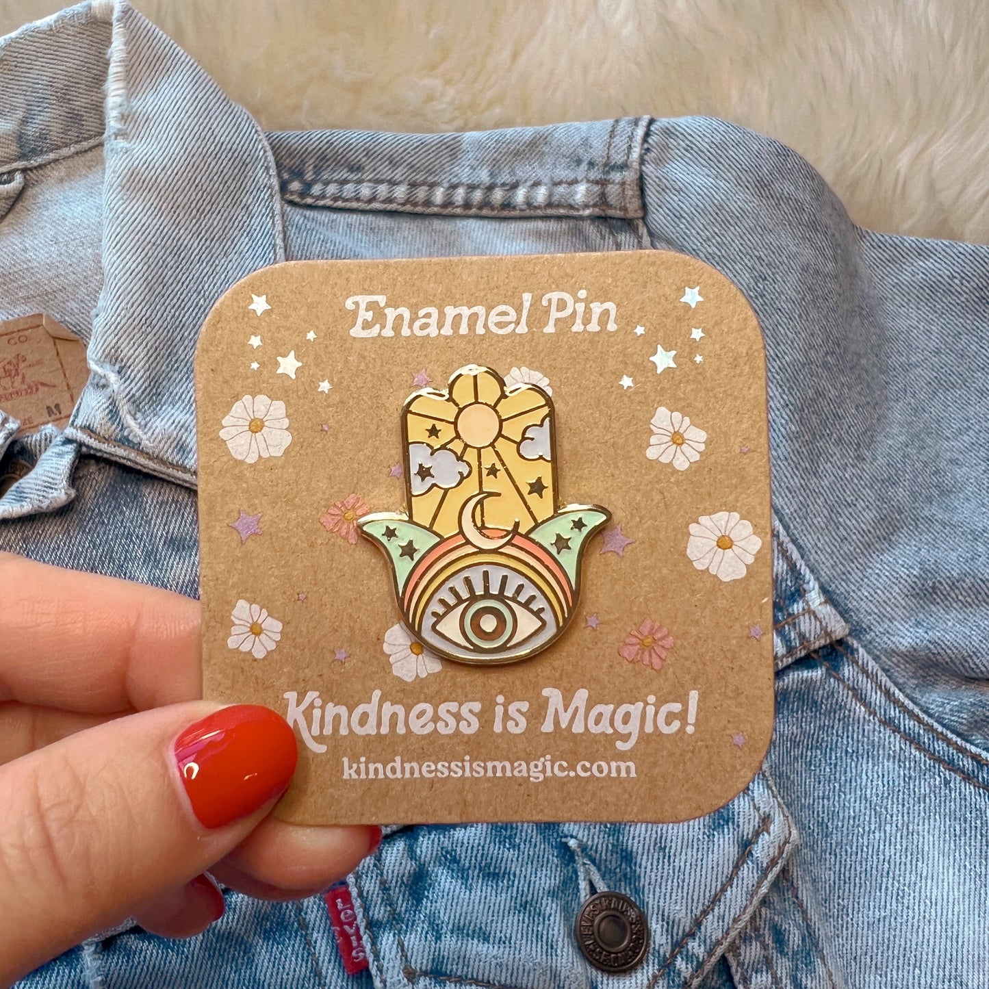 Hamsa Enamel Pin