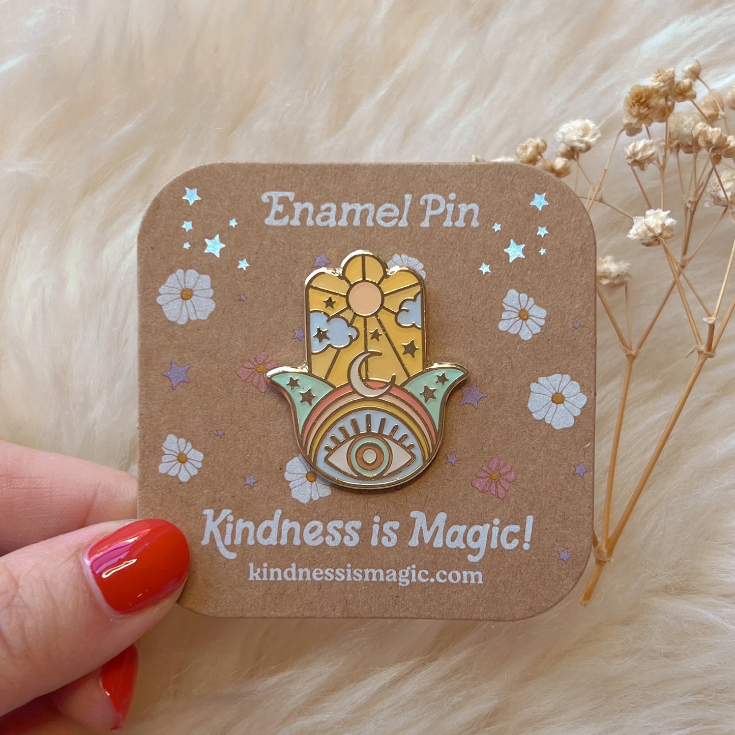 Hamsa Enamel Pin