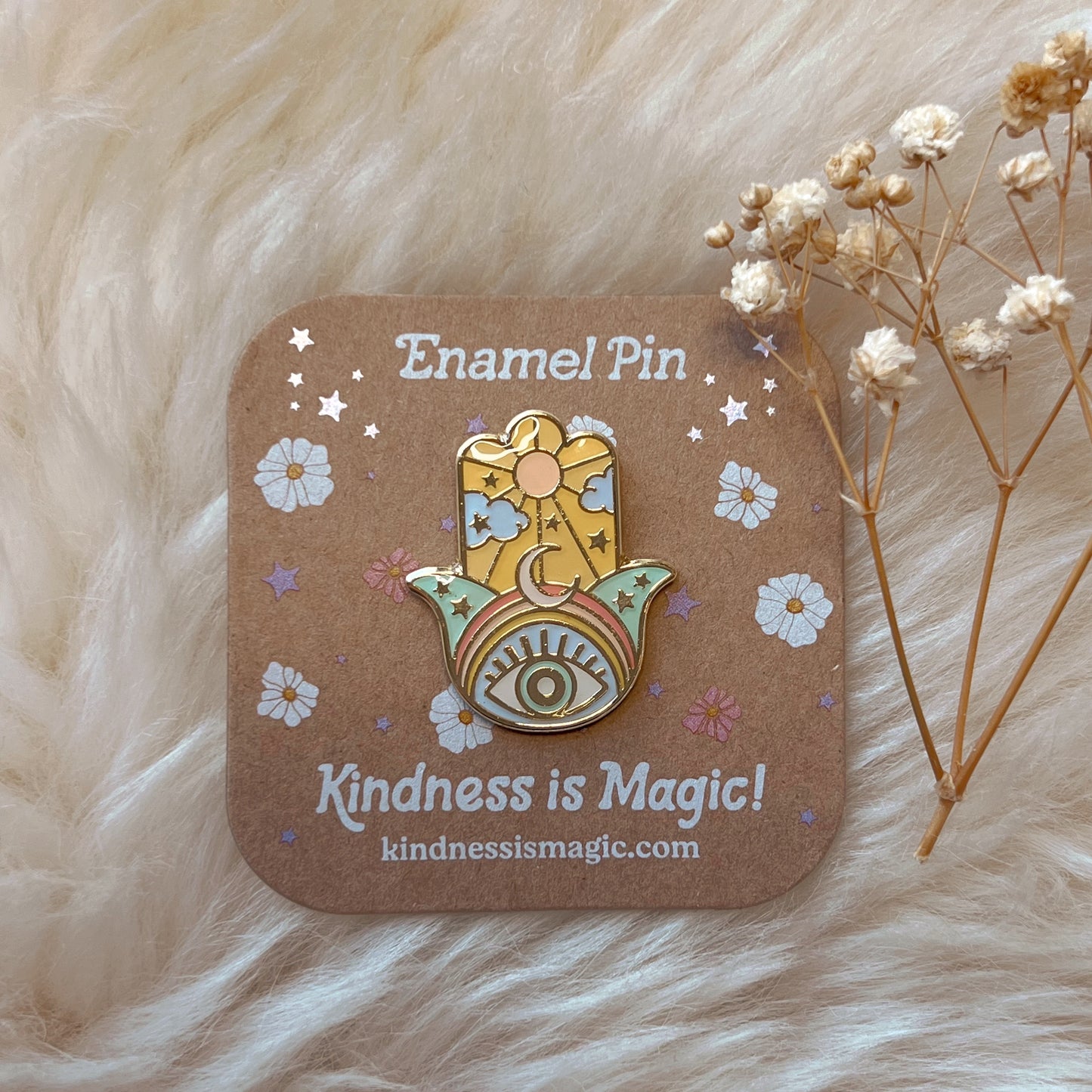 Hamsa Enamel Pin