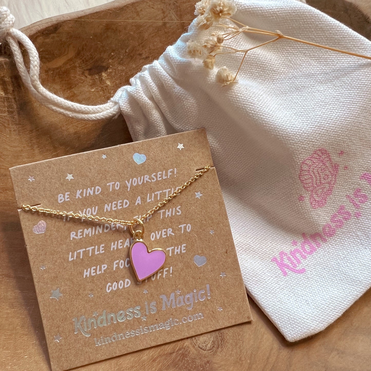 Tiny Heart Necklace with Affirmations, All Colors